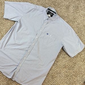 George Strait Collection Wrangler Long Sleeve 1 Pocket Button Down Plaid Shirt